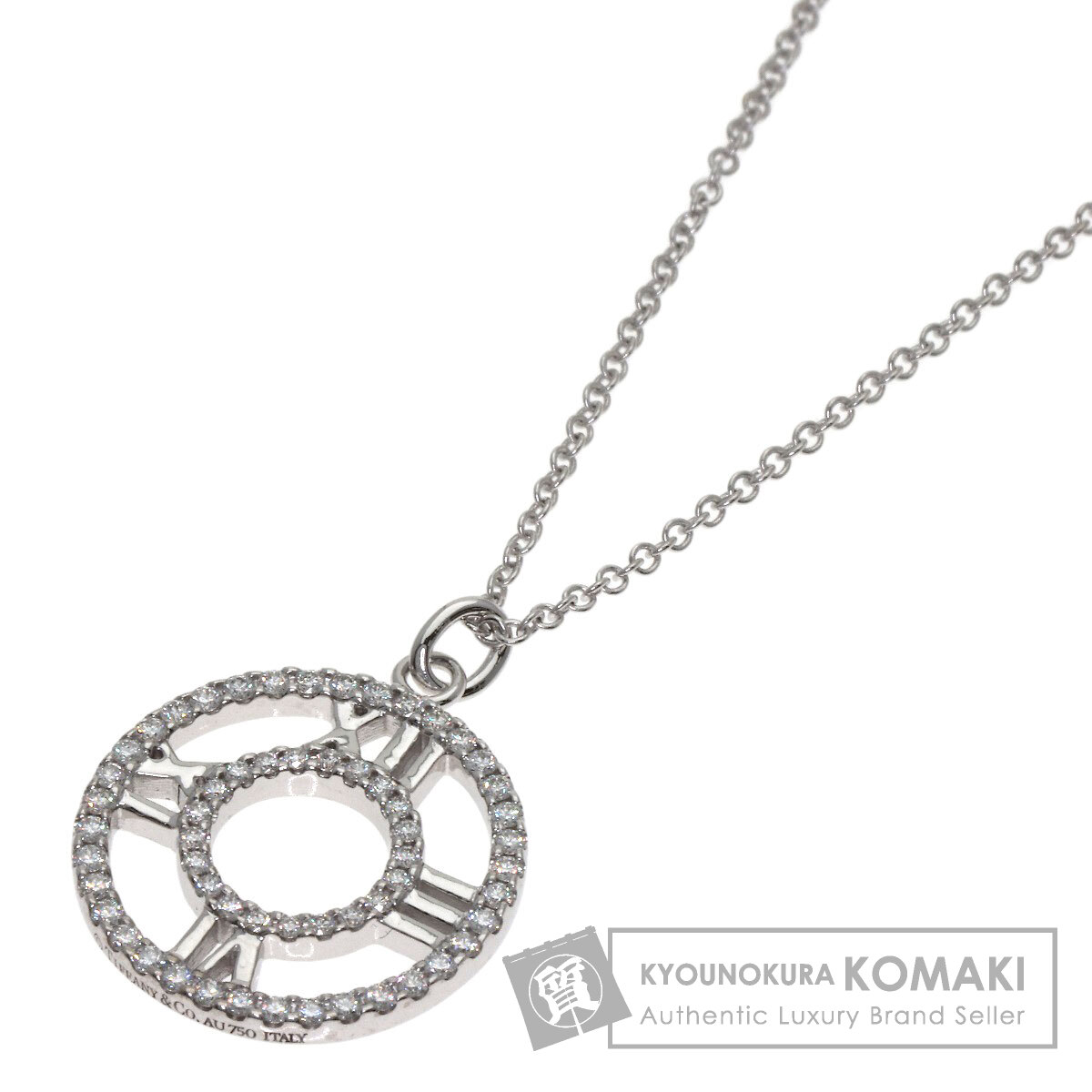 ティファニー アトラス ダイヤモンド ネックレス K18ホワイトゴールド レディース 【中古】【TIFFANY&Co.】