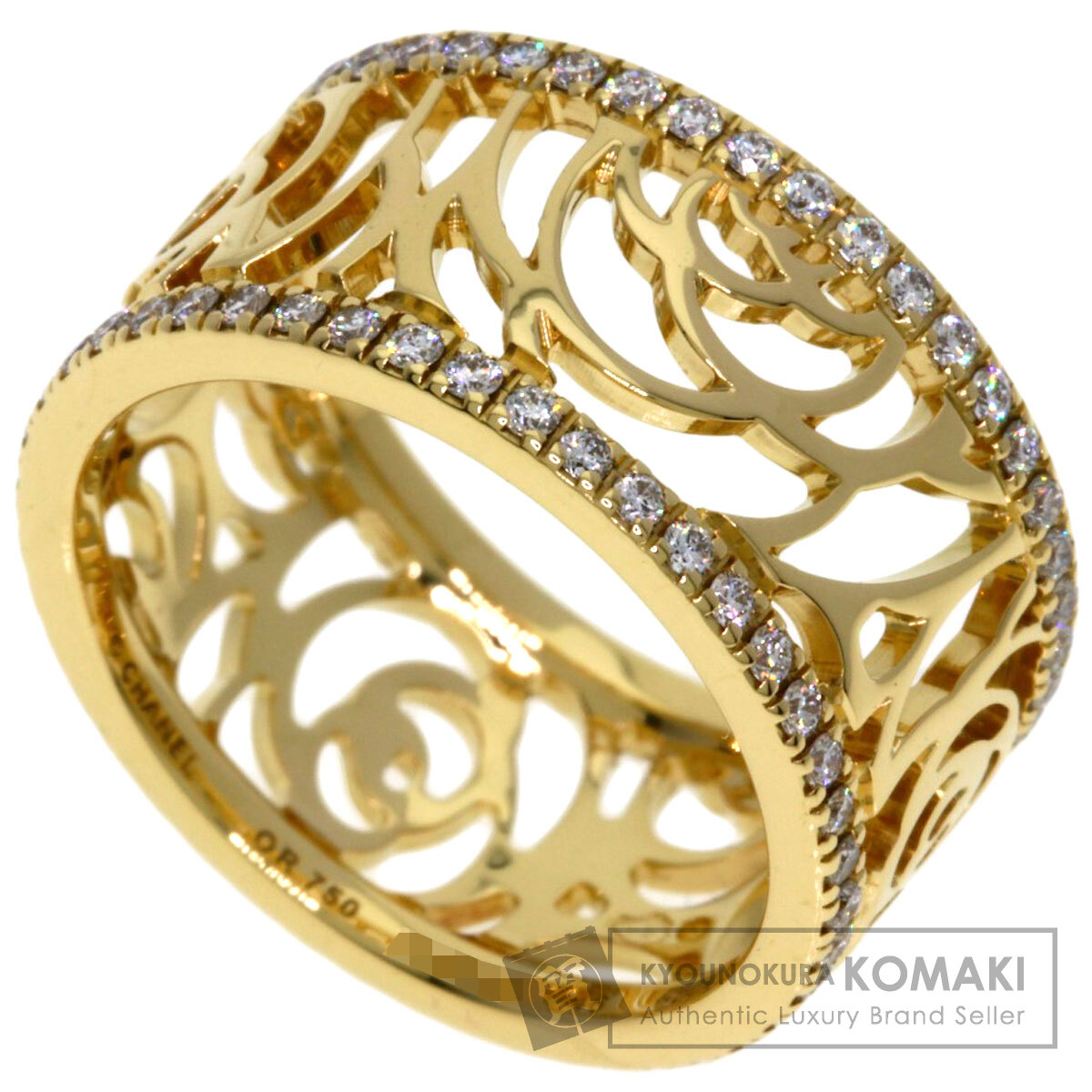 シャネル カメリア ダイヤモンド #46 リング・指輪 K18イエローゴールド レディース 【中古】【CHANEL】