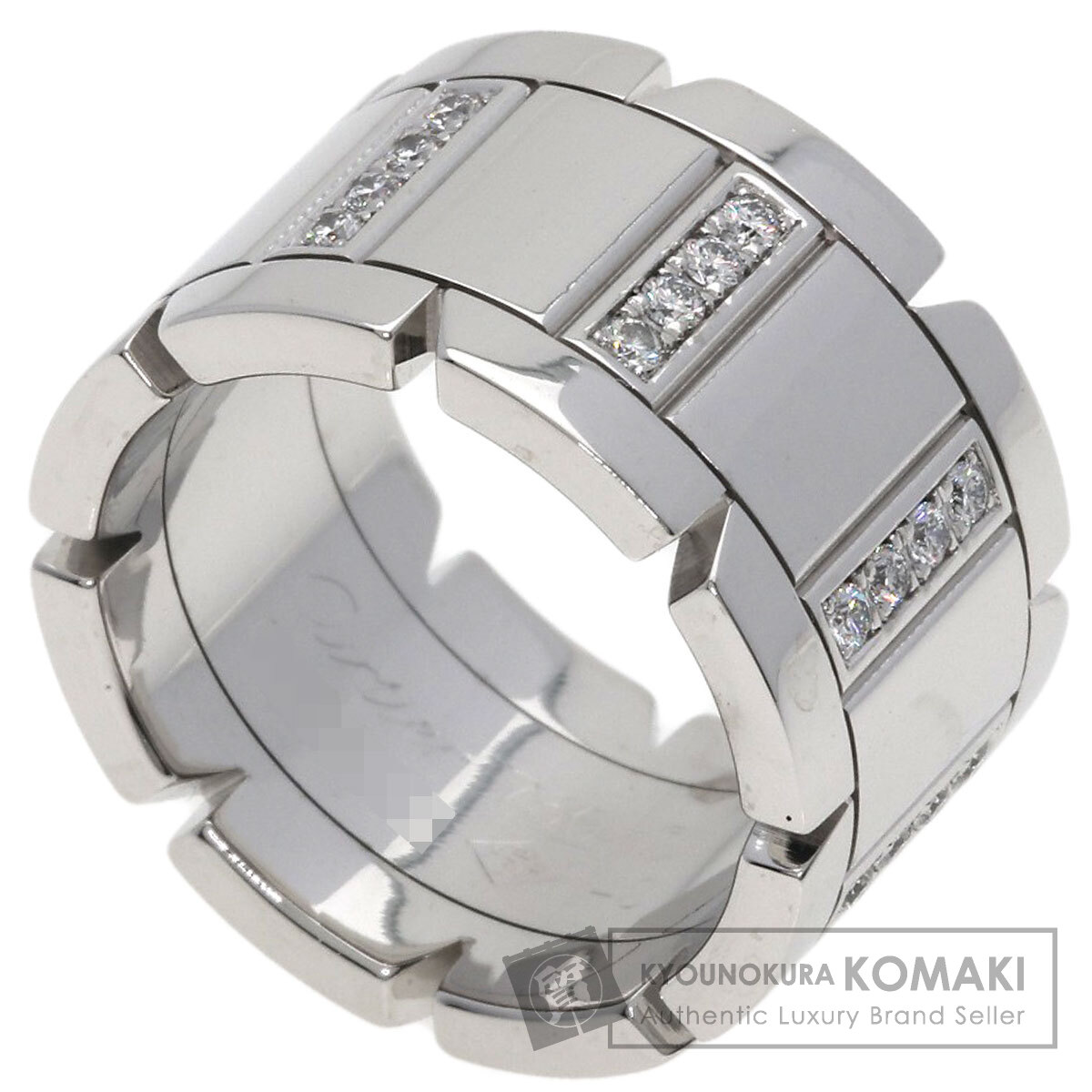 カルティエ タンクフランセーズ LM ダイヤモンド #48 リング・指輪 K18ホワイトゴールド レディース 【中古】【CARTIER】