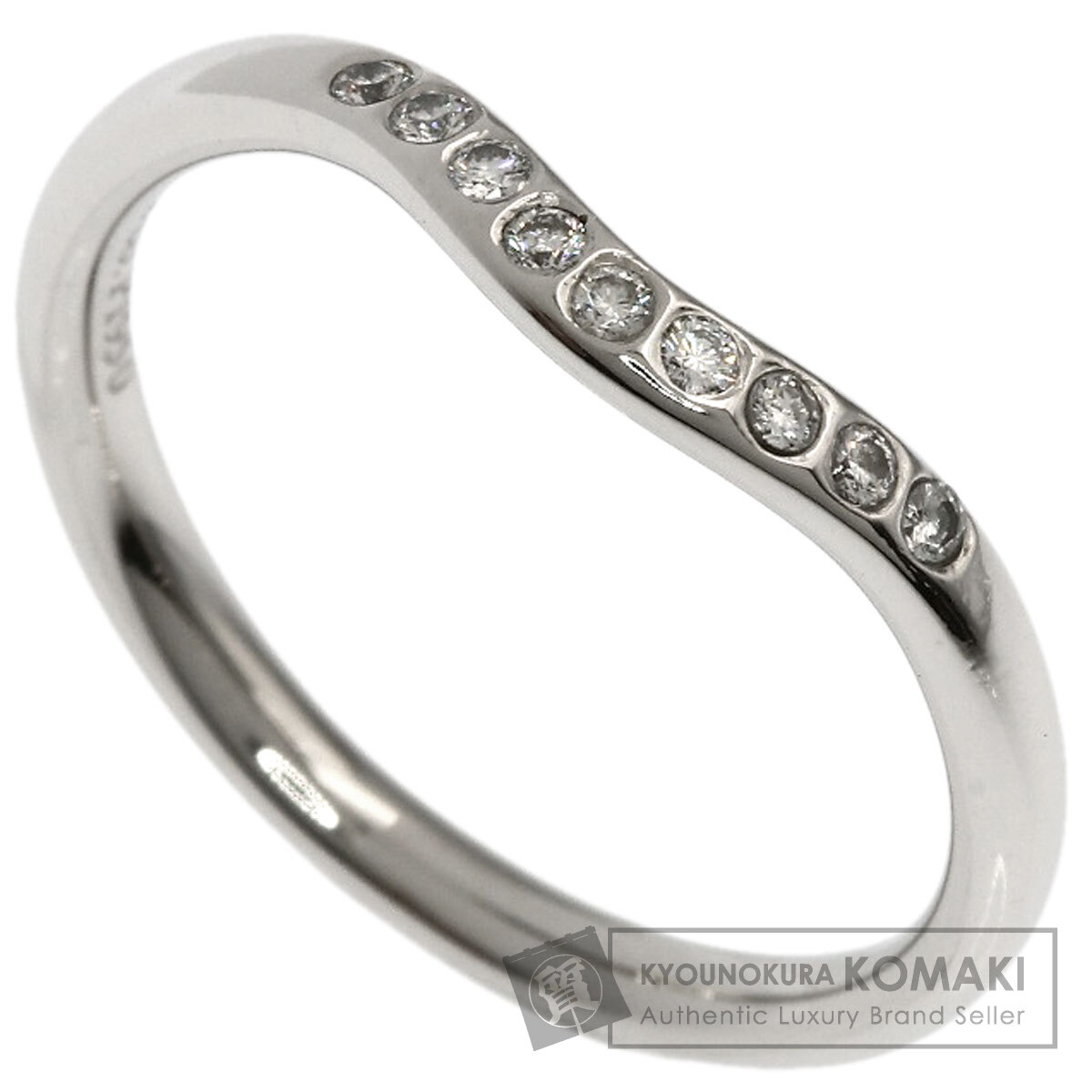 ティファニー カーブドバンド ダイヤモンド リング・指輪 プラチナPT950 レディース 【中古】【TIFFANY&Co.】