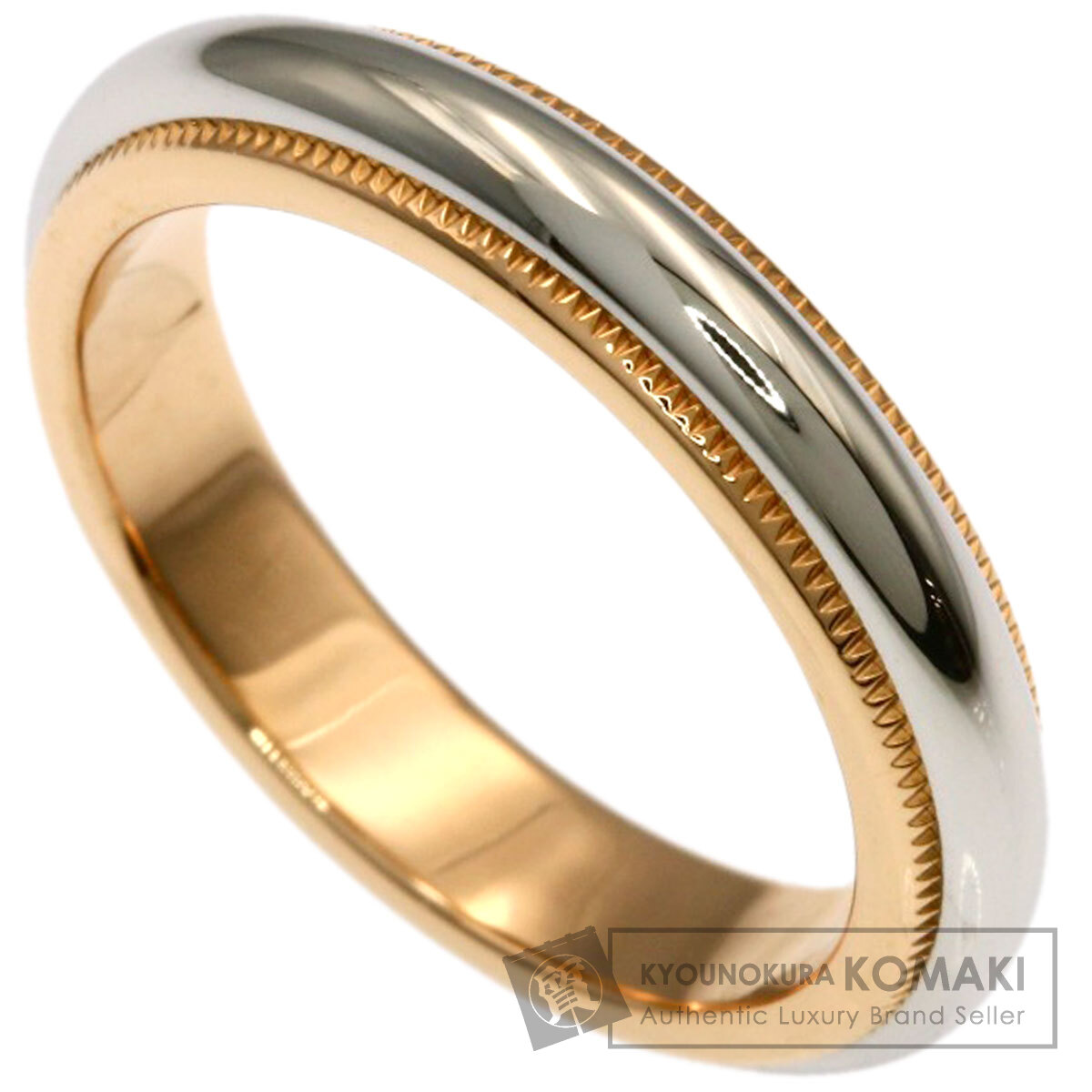 ティファニー ミルグレイン リング・指輪 K18ピンクゴールド/PT950 レディース 【中古】【TIFFANY&Co.】