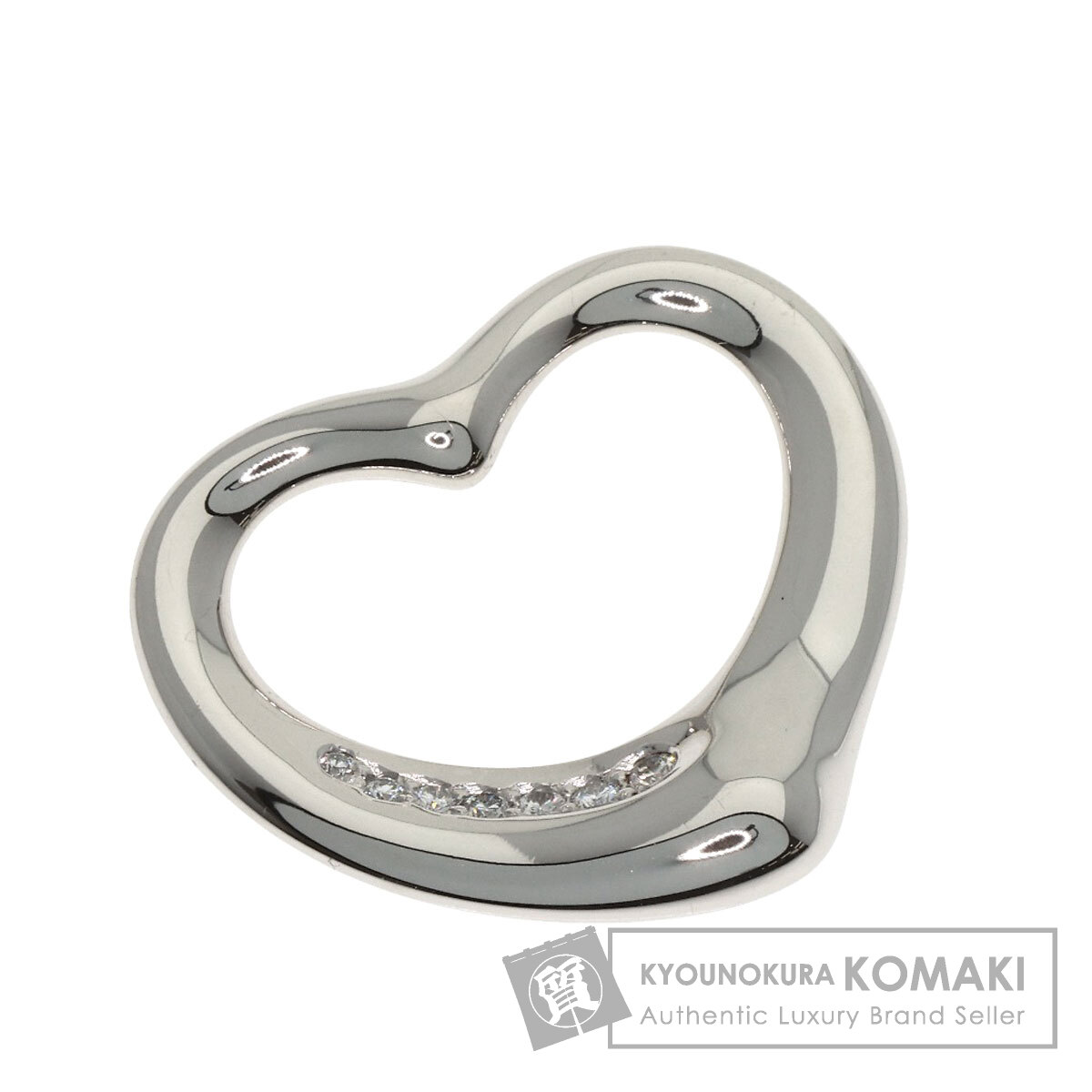 ティファニー オープンハート ダイヤモンド ペンダントトップ プラチナPT950 レディース 【中古】【TIFFANY&Co.】