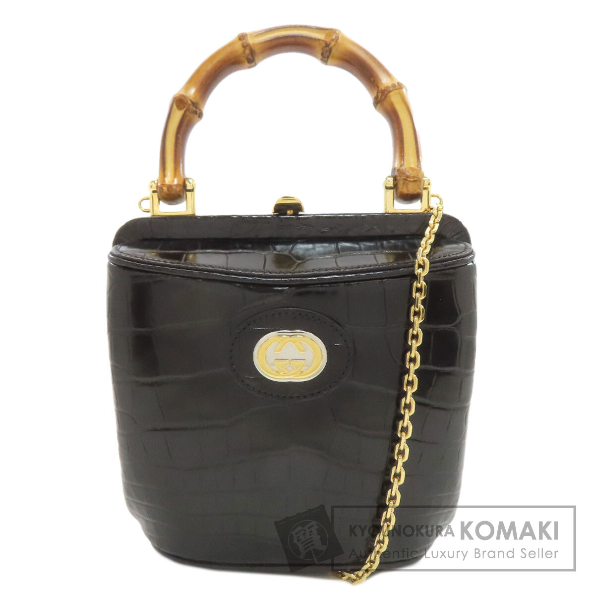 グッチ 616436 バンブー インターロッキングG 2WAY ハンドバッグ クロコダイル レディース 【中古】【GUCCI】｜ブランド京の蔵小牧【最安挑戦！】