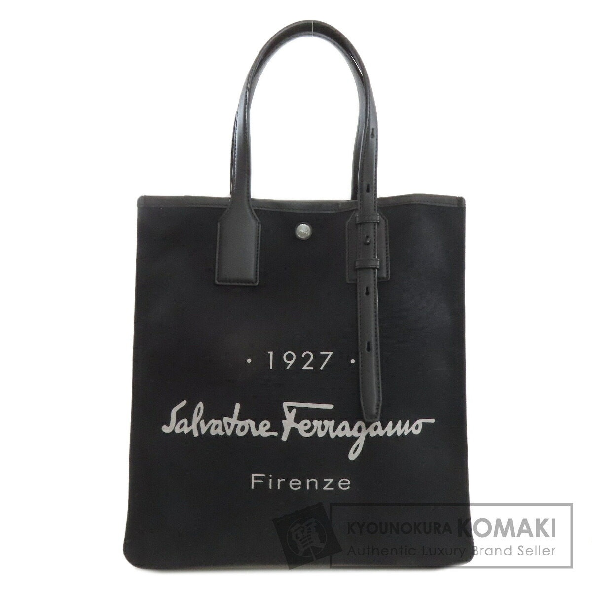 サルヴァトーレフェラガモ ロゴタイプ トートバッグ 帆布/なめし革 レディース 【中古】【Salvatore Ferragamo】