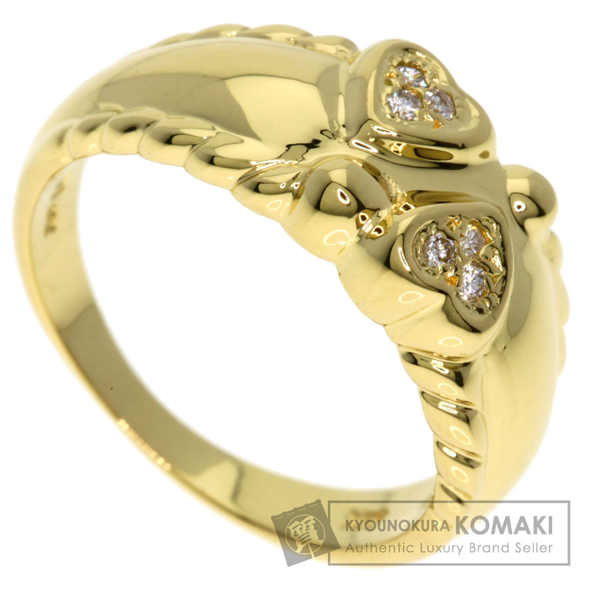 ディオール ハート ダイヤモンド リング・指輪 K18イエローゴールド レディース 【中古】【Dior】