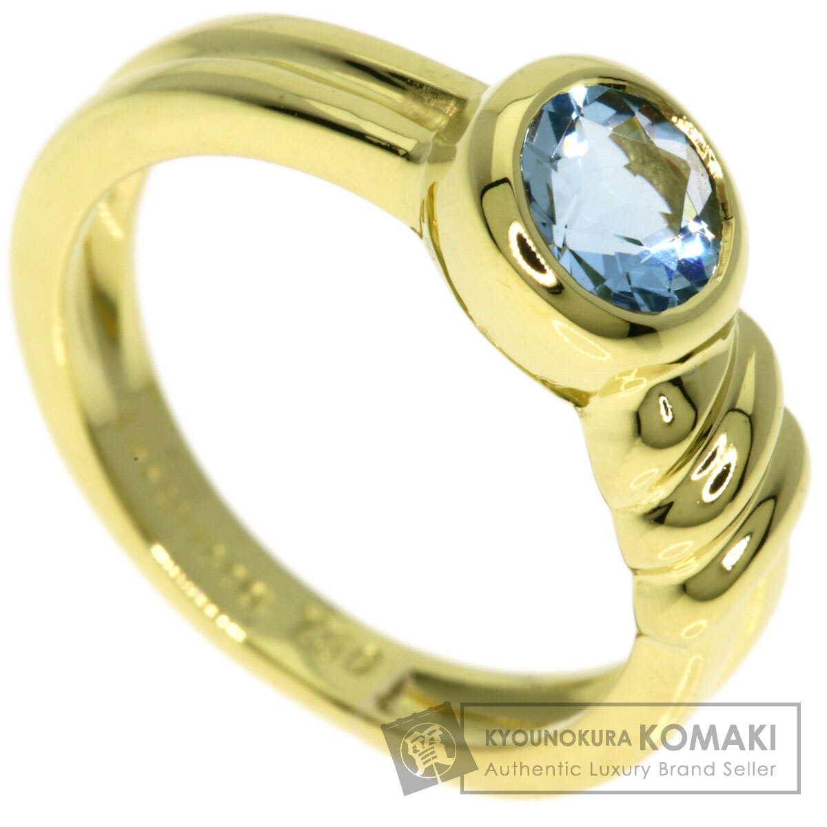 ティファニー アクアマリン リング・指輪 K18イエローゴールド レディース 【中古】【TIFFANY&Co.】