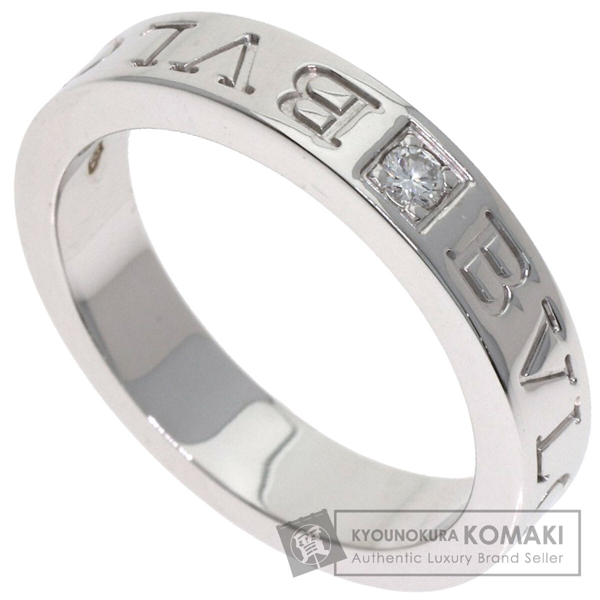 ブルガリ ダブルロゴ ダイヤモンド リング・指輪 K18ホワイトゴールド レディース 【中古】【BVLGARI】