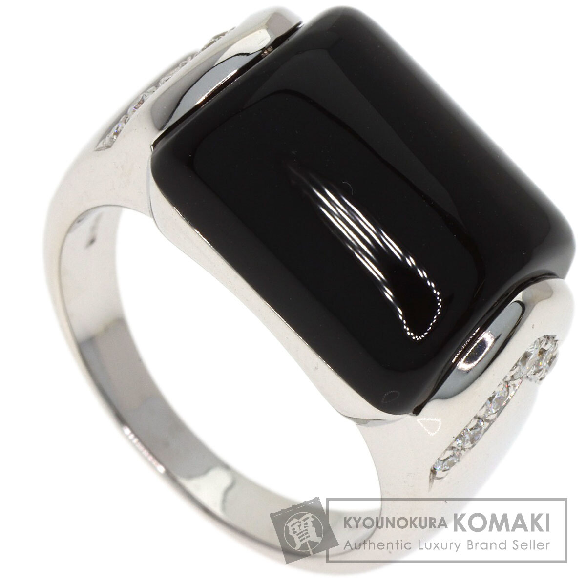 ブルガリ ミューザ ダイヤモンド オニキス リング・指輪 K18ホワイトゴールド レディース 【中古】【BVLGARI】