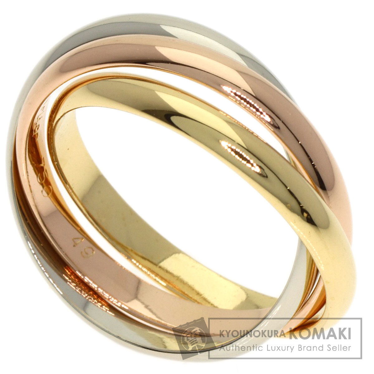 カルティエ トリニティ SM #49 リング・指輪 K18イエローゴールド/K18WG/K18PG レディース 【中古】【CARTIER】