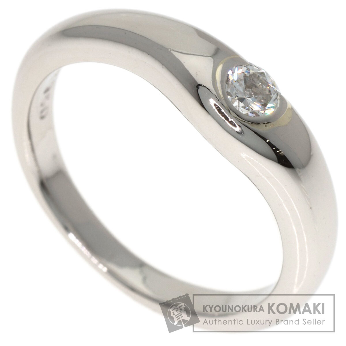 ティファニー カーブドバンド ダイヤモンド リング・指輪 プラチナPT950 レディース 【中古】【TIFFANY&Co.】