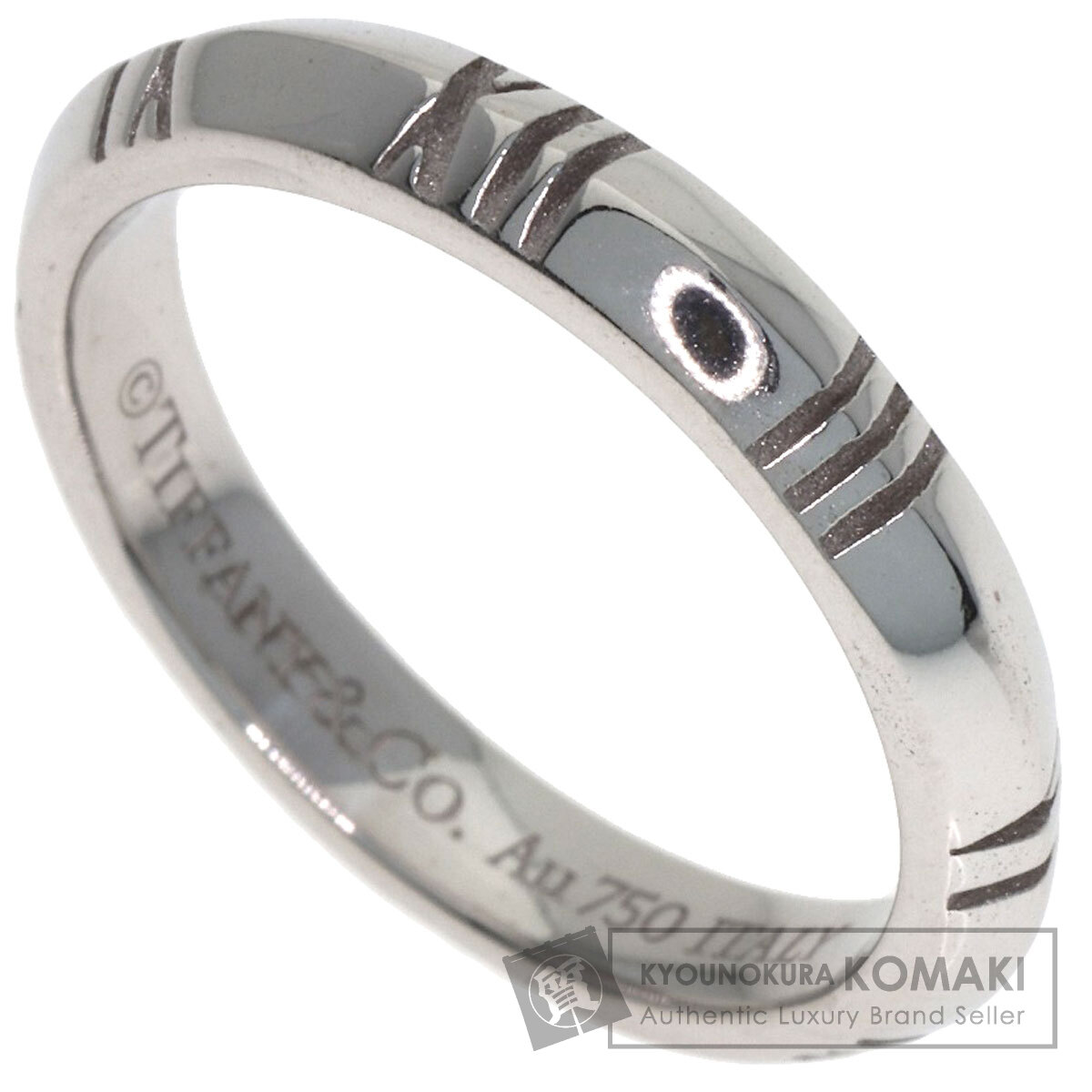 ティファニー アトラス Xクローズド ナロー リング・指輪 K18ホワイトゴールド レディース 【中古】【TIFFANY&Co.】