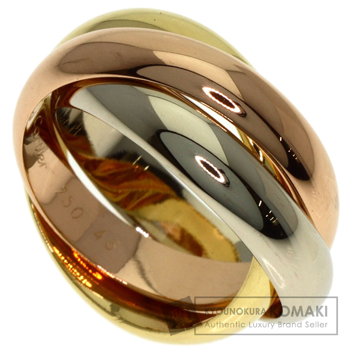 カルティエ トリニティ MM #46 リング・指輪 K18イエローゴールド/K18WG/K18PG レディース 【中古】【CARTIER】 161,700円