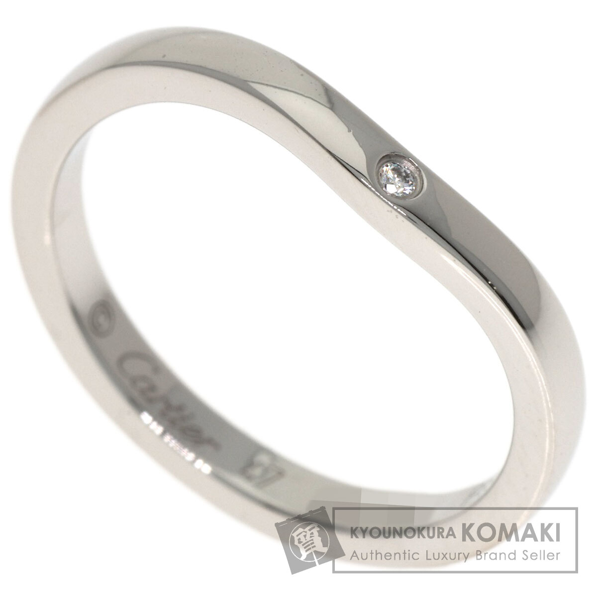 カルティエ バレリーナ カーブ 3P ダイヤモンド #47 リング・指輪 プラチナPT950 レディース 【中古】【CARTIER】