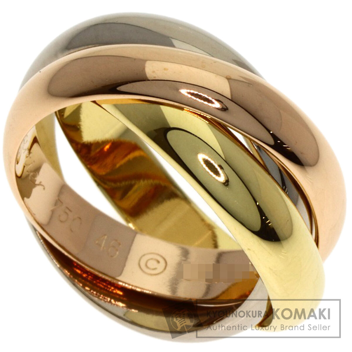 カルティエ トリニティ MM #46 リング・指輪 K18イエローゴールド/K18WG/K18PG レディース 【中古】【CARTIER】 167,475円