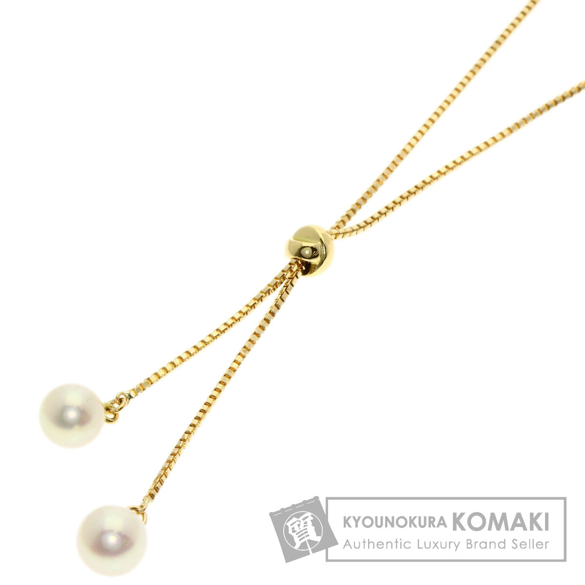 タサキ スライド パール 真珠 ネックレス K18イエローゴールド レディース 【中古】【TASAKI】