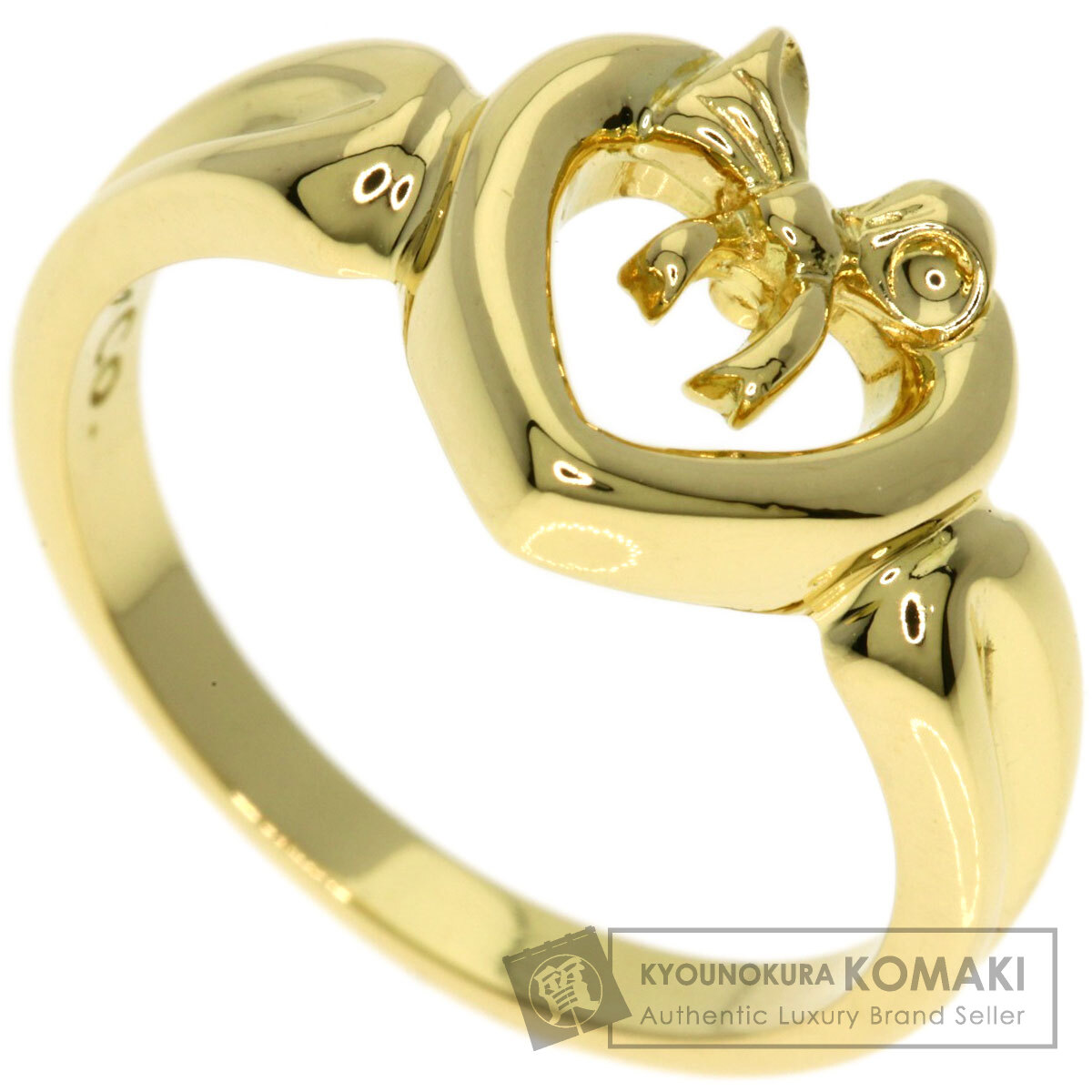 ティファニー ハートウィズボウ リング・指輪 K18イエローゴールド レディース 【中古】【TIFFANY&Co.】