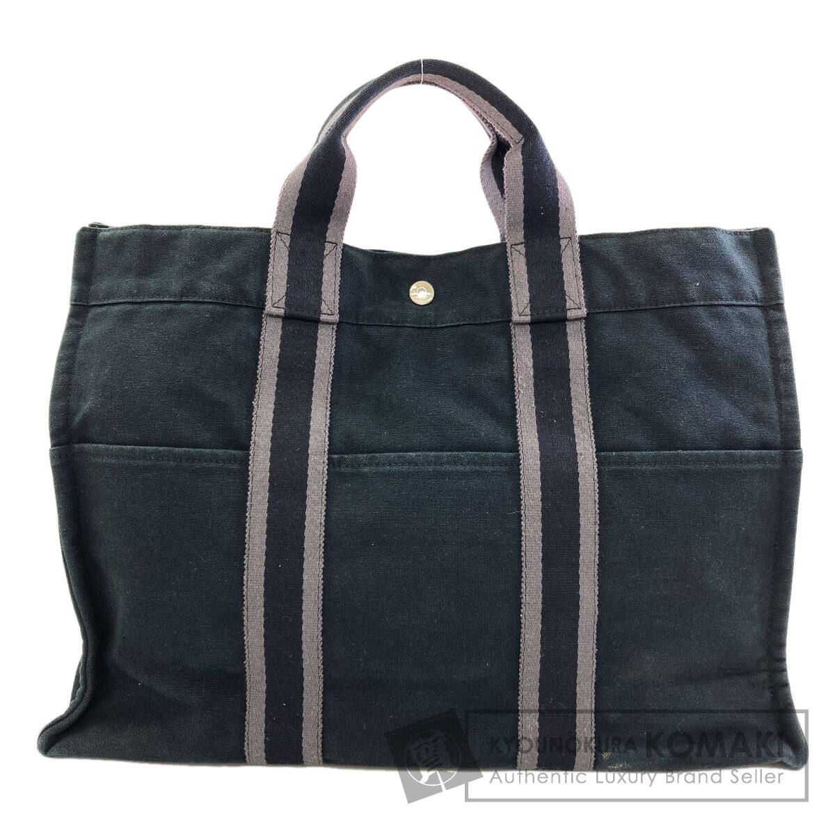エルメス サックフールトゥMM シルバー金具 ハンドバッグ キャンバス レディース 【中古】【HERMES】