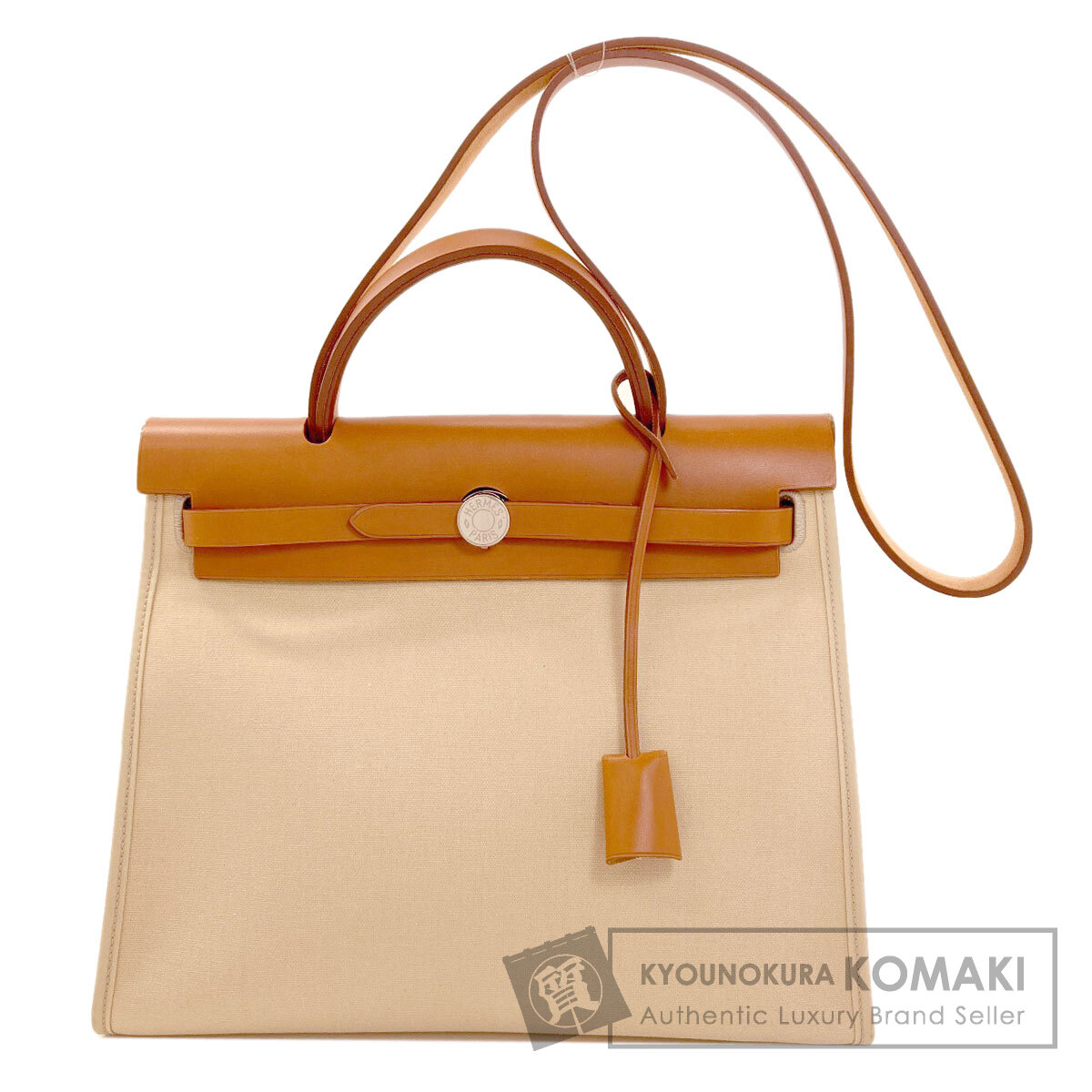 エルメス エールバッグジップ31 シルバー金具 ハンドバッグ トワルオフィシェ レディース 【中古】【HERMES】
