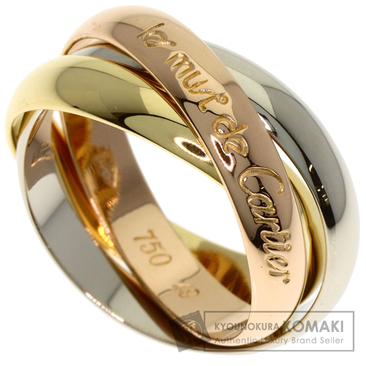 カルティエ トリニティ #49 リング・指輪 K18イエローゴールド/K18WG/K18PG レディース 【中古】【CARTIER】