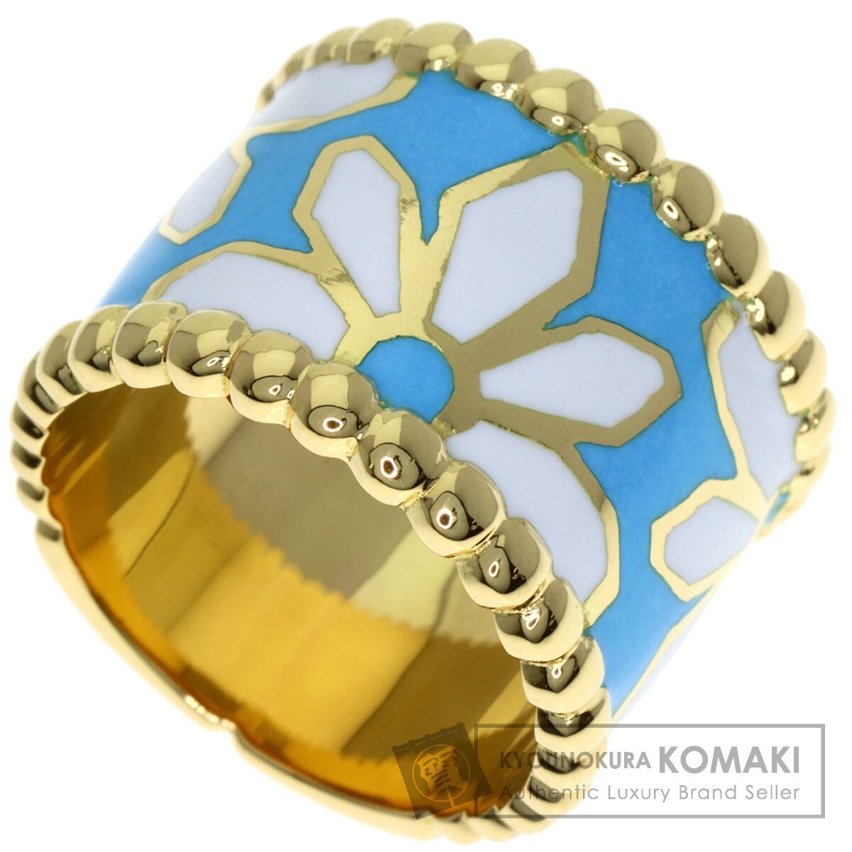 ヤーネス フラワー エナメル リング・指輪 K18イエローゴールド レディース 【中古】【YANES】