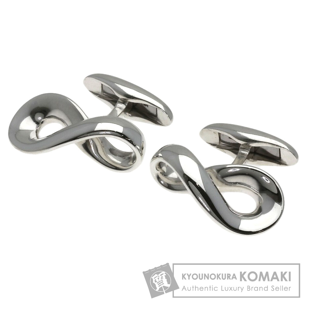 ジョージジェンセン インフィニティ カフリンクス カフス シルバー メンズ 【中古】【Georg Jensen】