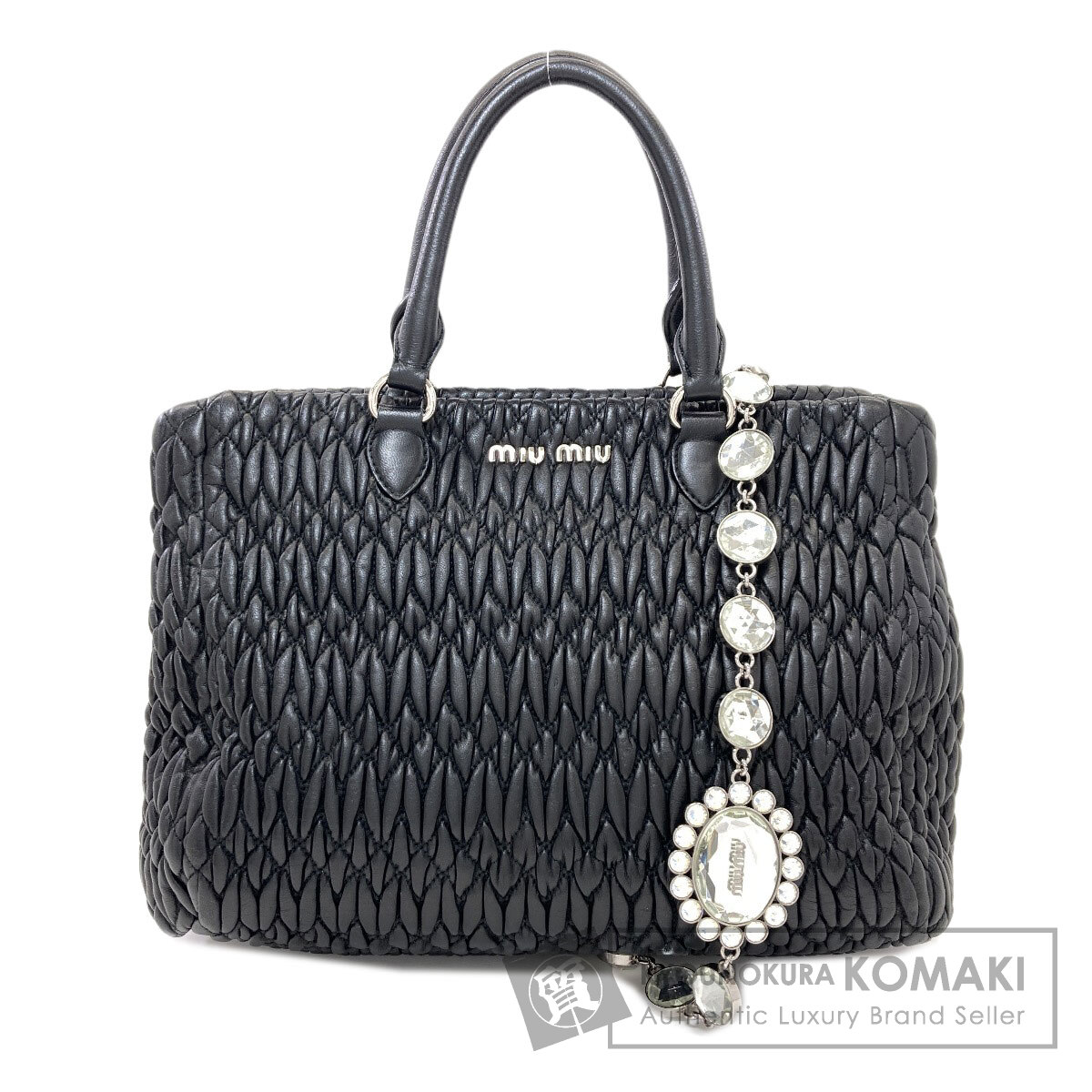 ミュウミュウ 結晶 マテラッセ 2WAY トートバッグ 子ウシ レディース 【中古】【MIUMIU】