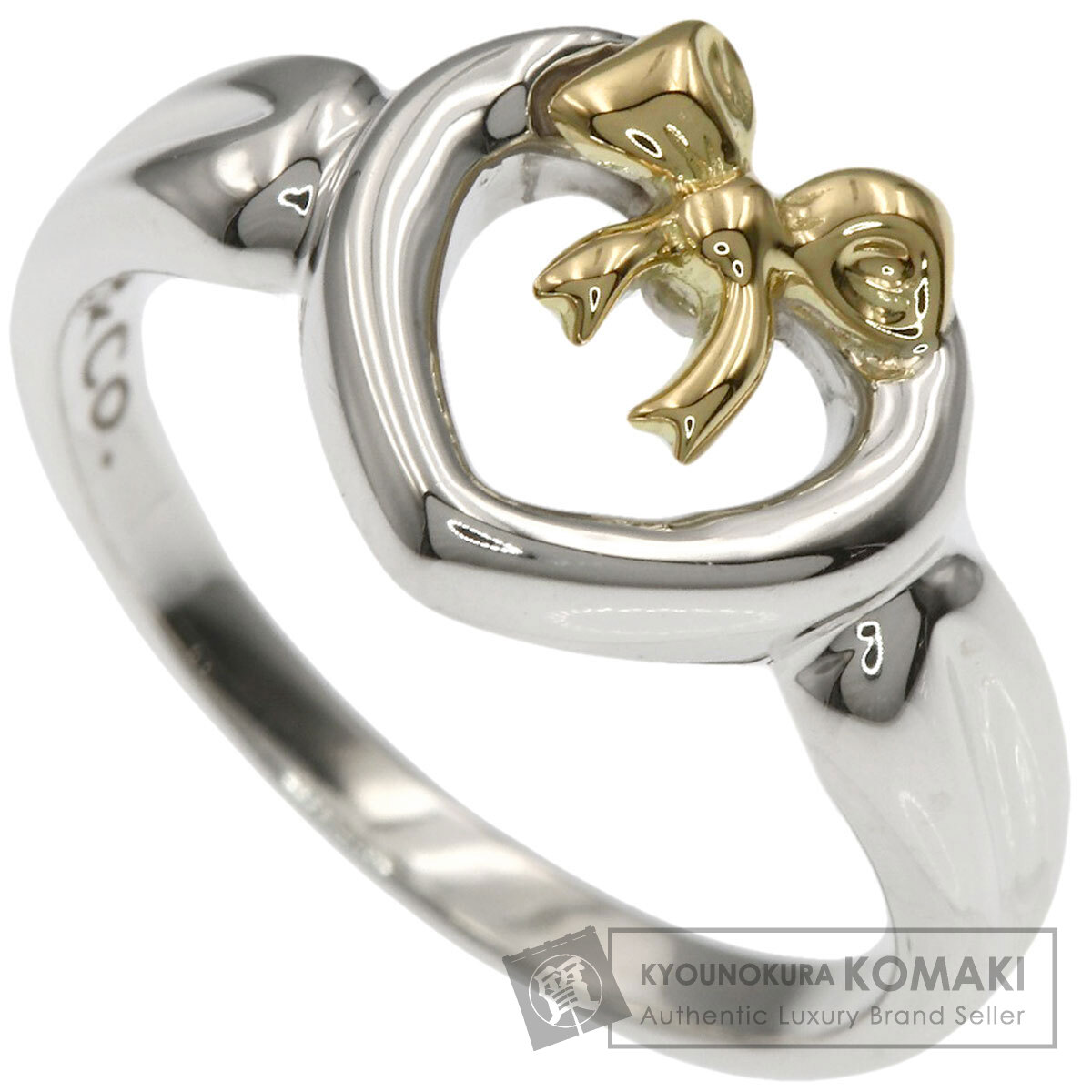 ティファニー ハートウィズボウ リング・指輪 シルバー/K18YG レディース 【中古】【TIFFANY&Co.】