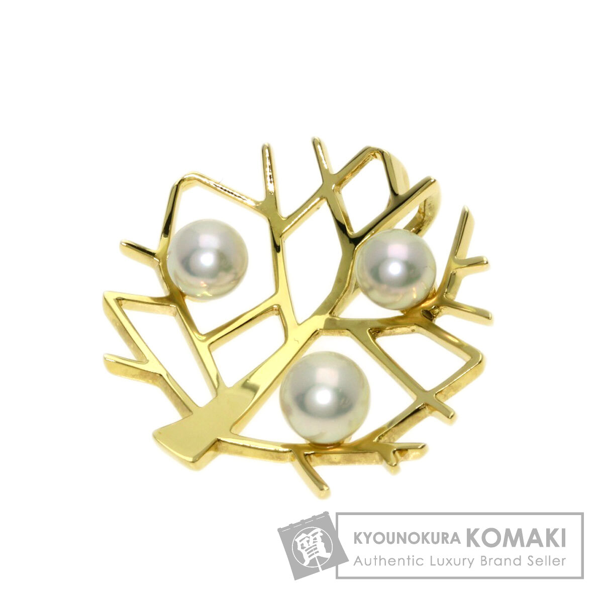 ミキモト 幸福の木 パール 真珠 ペンダントトップ K18イエローゴールド レディース 【中古】【MIKIMOTO】