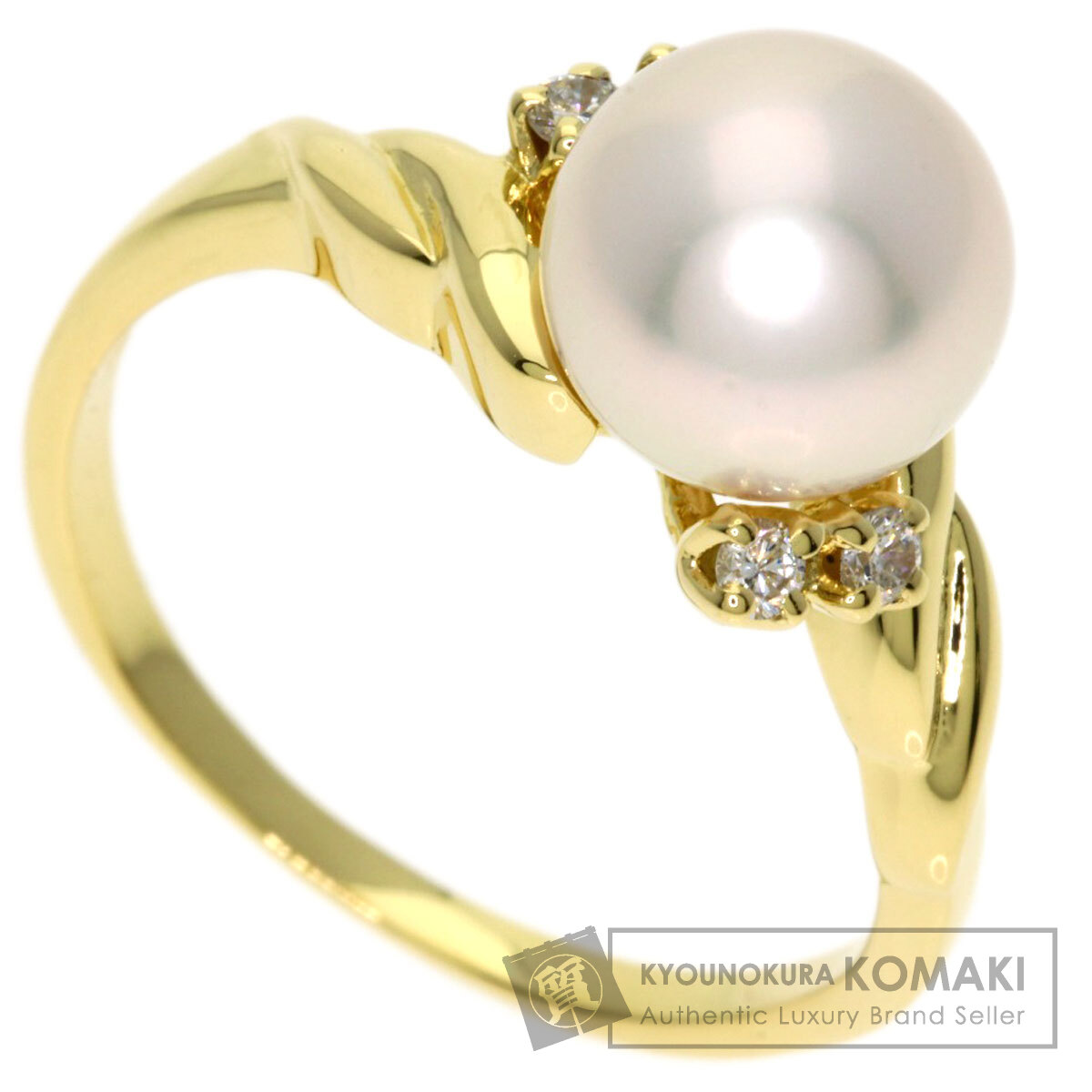ミキモト パール 真珠 ダイヤモンド リング・指輪 K18イエローゴールド レディース 【中古】【MIKIMOTO】