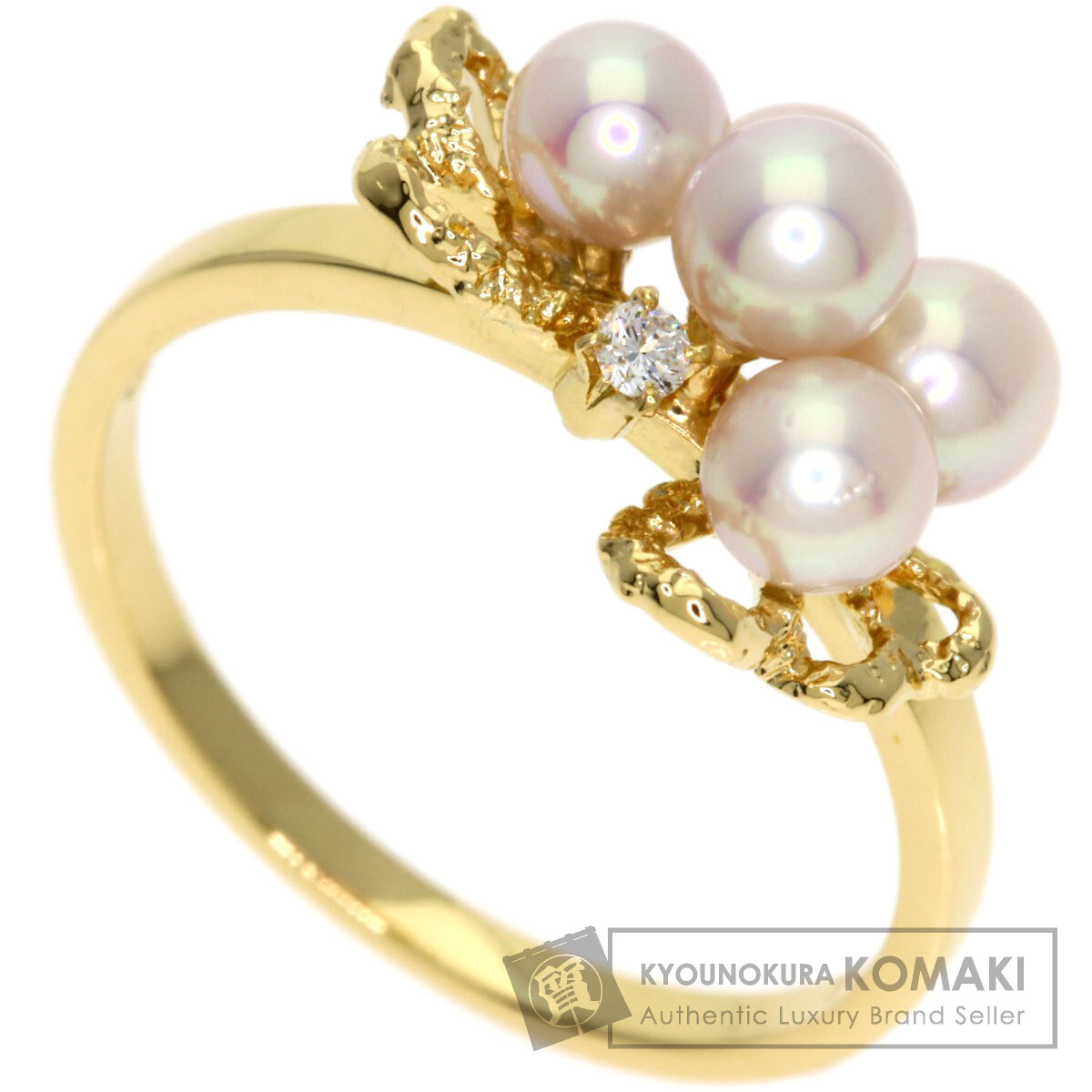 タサキ パール 真珠 ダイヤモンド リング・指輪 K18イエローゴールド レディース 【中古】【TASAKI】