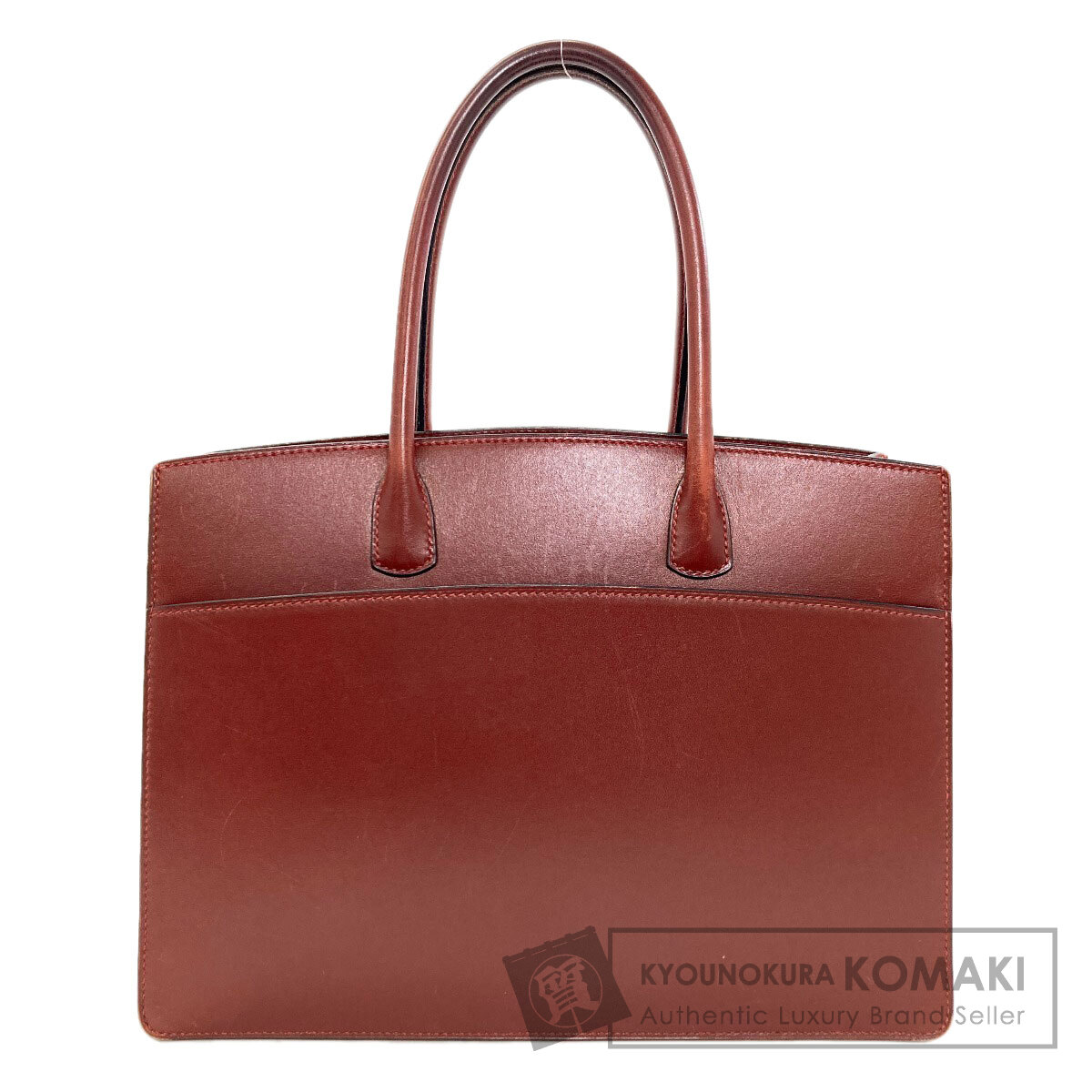エルメス 白いこと二階建てバス ゴールド金具 トートバッグ ボックスカーフ レディース 【中古】【HERMES】