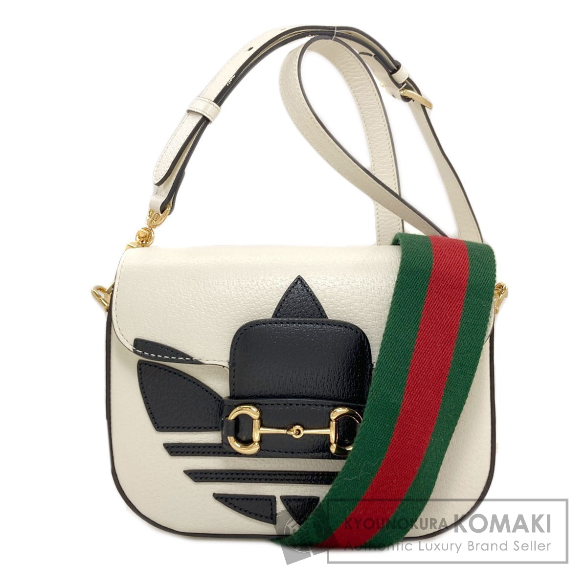 グッチ 658574 ホースビット 1955 アディダスコラボ ショルダーバッグ カーフ レディース 【中古】【GUCCI】