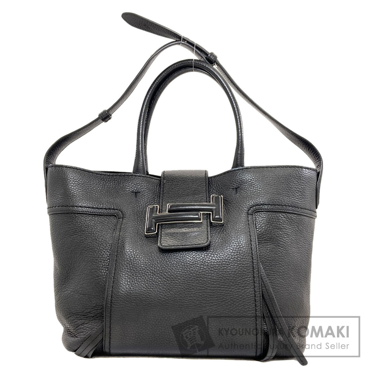 トッズ ダブルT 買い出し御徒面子 2WAY トートバッグ なめし革 レディース 【中古】【TODS】