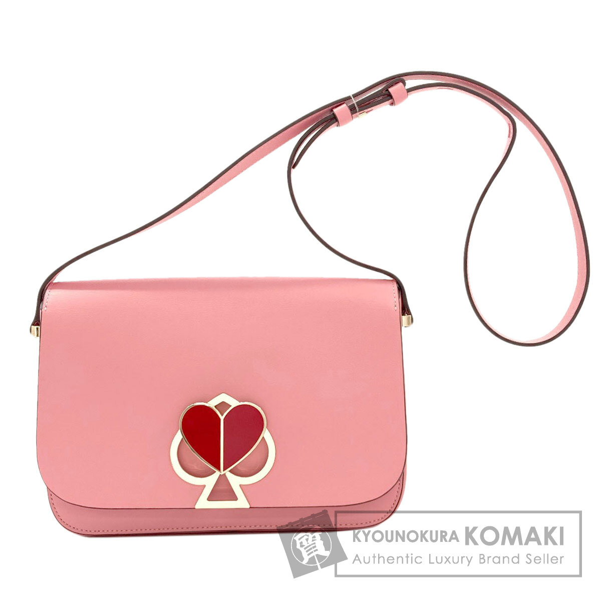 ケイトスペード 二コラ 捻じれ鍵を掛ける ショルダーバッグ なめし革 レディース 【中古】【kate spade】