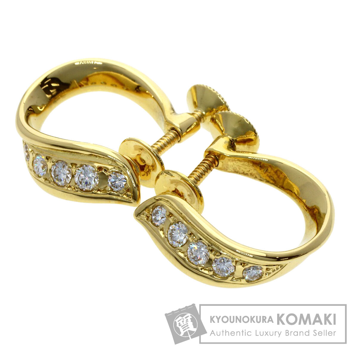 ミキモト ダイヤモンド イヤリング K18イエローゴールド レディース 【中古】【MIKIMOTO】|ブランド京の蔵小牧【最安挑戦!】