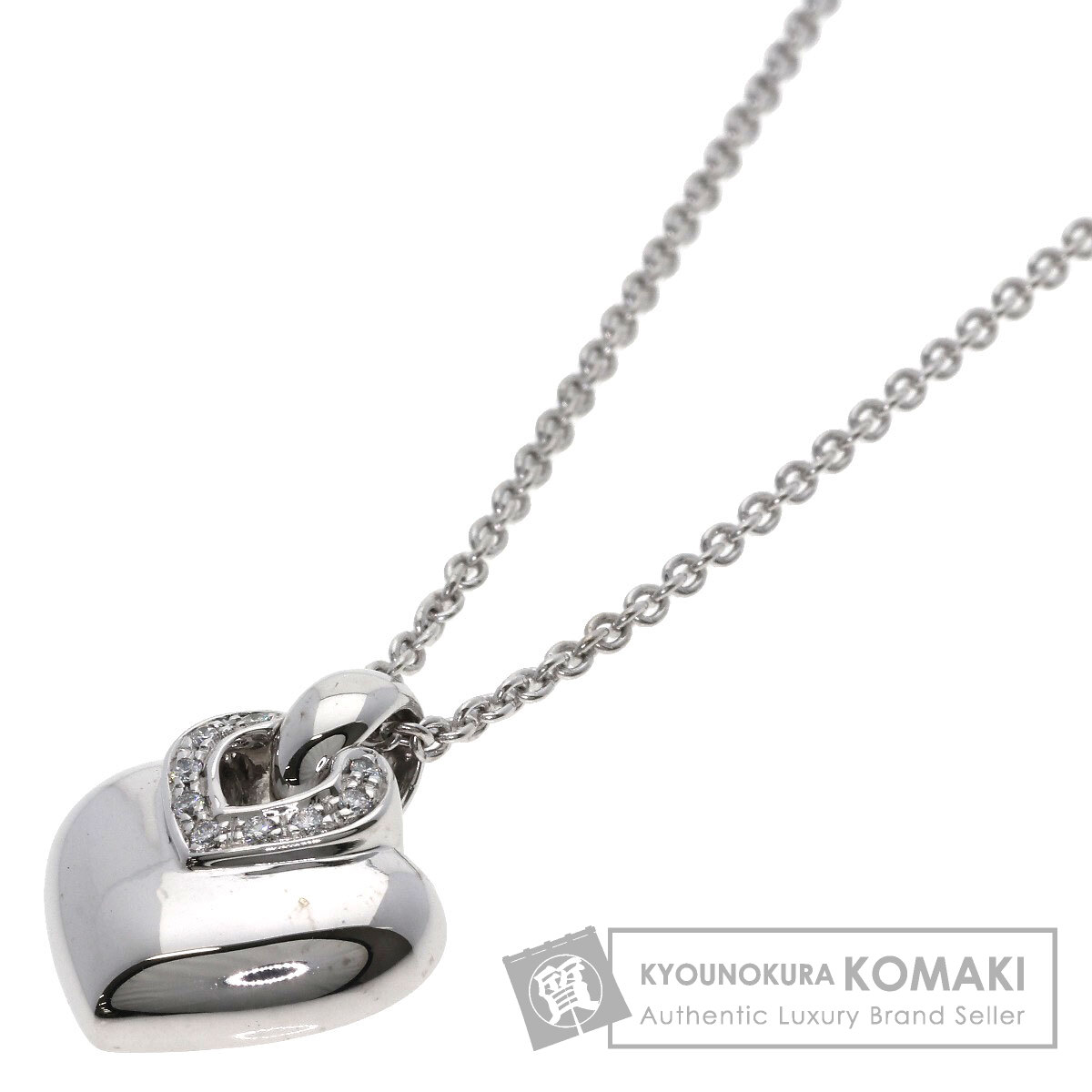 ブルガリ ドッピオ クオーレ ダイヤモンド ネックレス K18ホワイトゴールド レディース 【中古】【BVLGARI】｜ブランド京の蔵小牧【最安挑戦！】