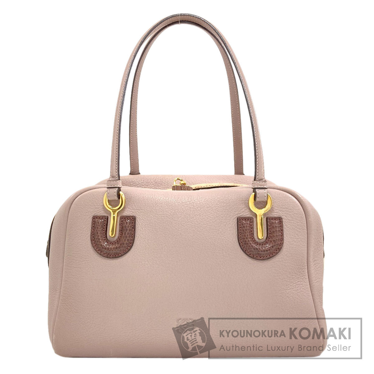 ロエベ ベレ ミニボストンバッグ ハンドバッグ レザー/オーストリッチxリザード レディース 【中古】【LOEWE】|ブランド京の蔵小牧【最安挑戦!】