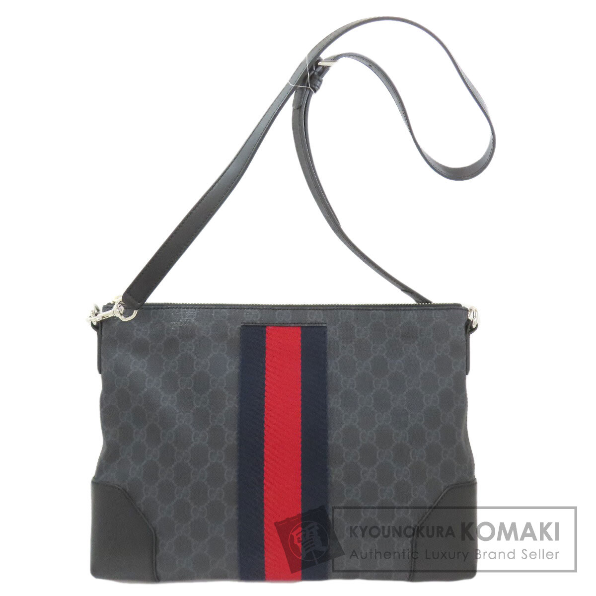 グッチ 474139 ロング肩部 GGスプリーム ショルダーバッグ PVC/帆布 メンズ 【中古】【GUCCI】