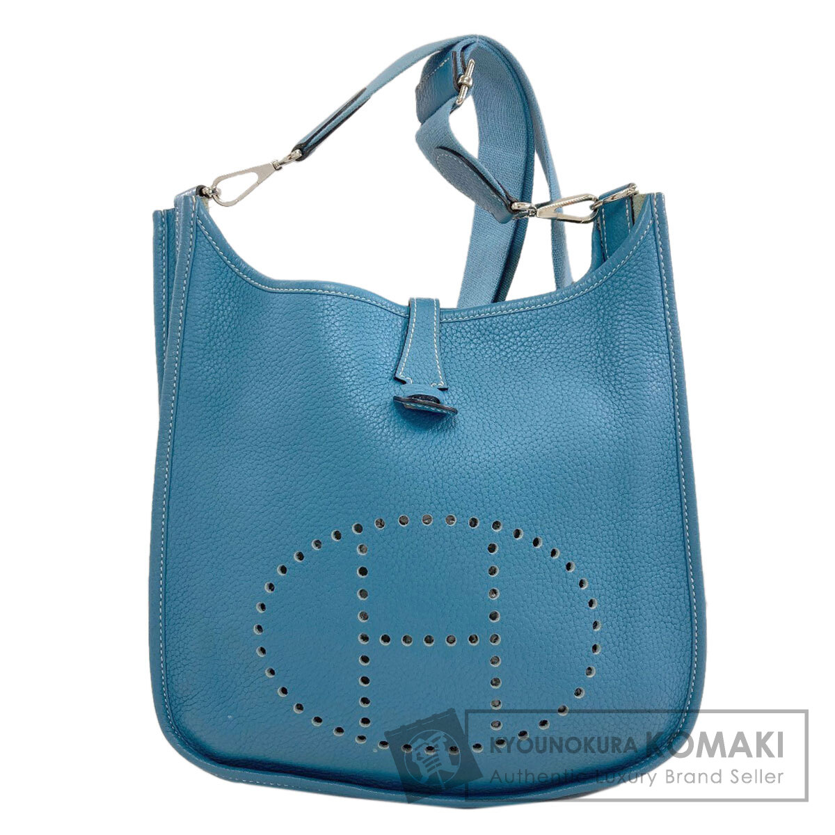エルメス エブリン3 PM 青色ジーン しろがね色金具 ショルダーバッグ トリヨン レディース 【中古】【HERMES】