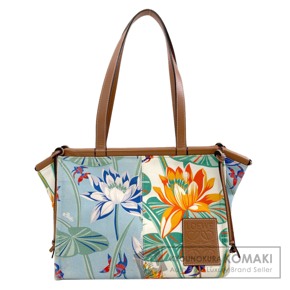 ロエベ パウラズ イビザ クッショントート トートバッグ 帆布/なめし革 レディース 【中古】【LOEWE】