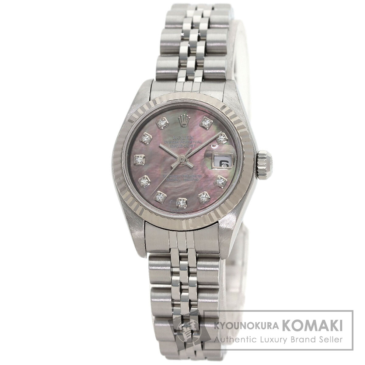 ロレックス 79174NG デイトジャスト 10P ダイヤモンド 腕時計 ステンレススチール/SS/K18WG レディース 【中古】【ROLEX】|ブランド京の蔵小牧【最安挑戦!】