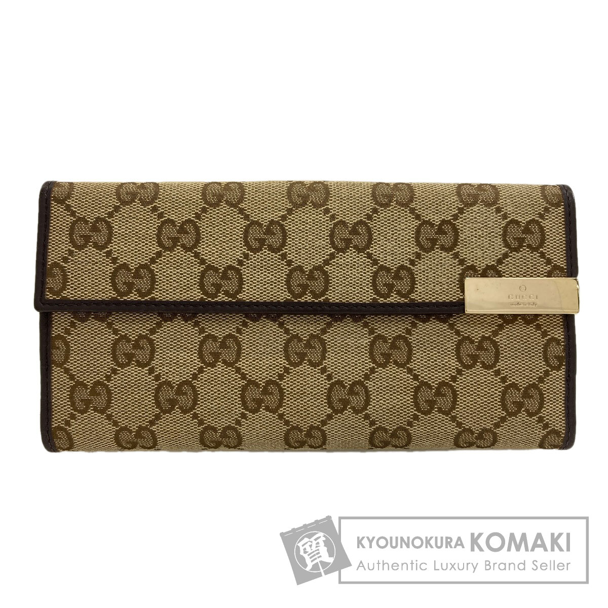 グッチ 257012 三つ折り紙入れ GG 長紙入れ（御釣り入れあり） 帆布 レディース 【中古】【GUCCI】