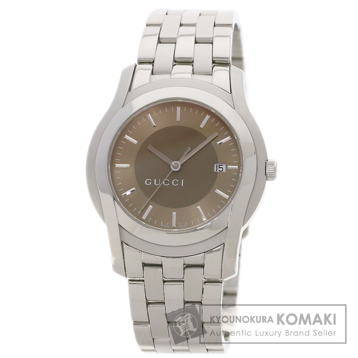 グッチ 5500XL ラウンド人間の顔 ウオッチ ステンレス鋼スチール写真/SS メンズ 【中古】【GUCCI】