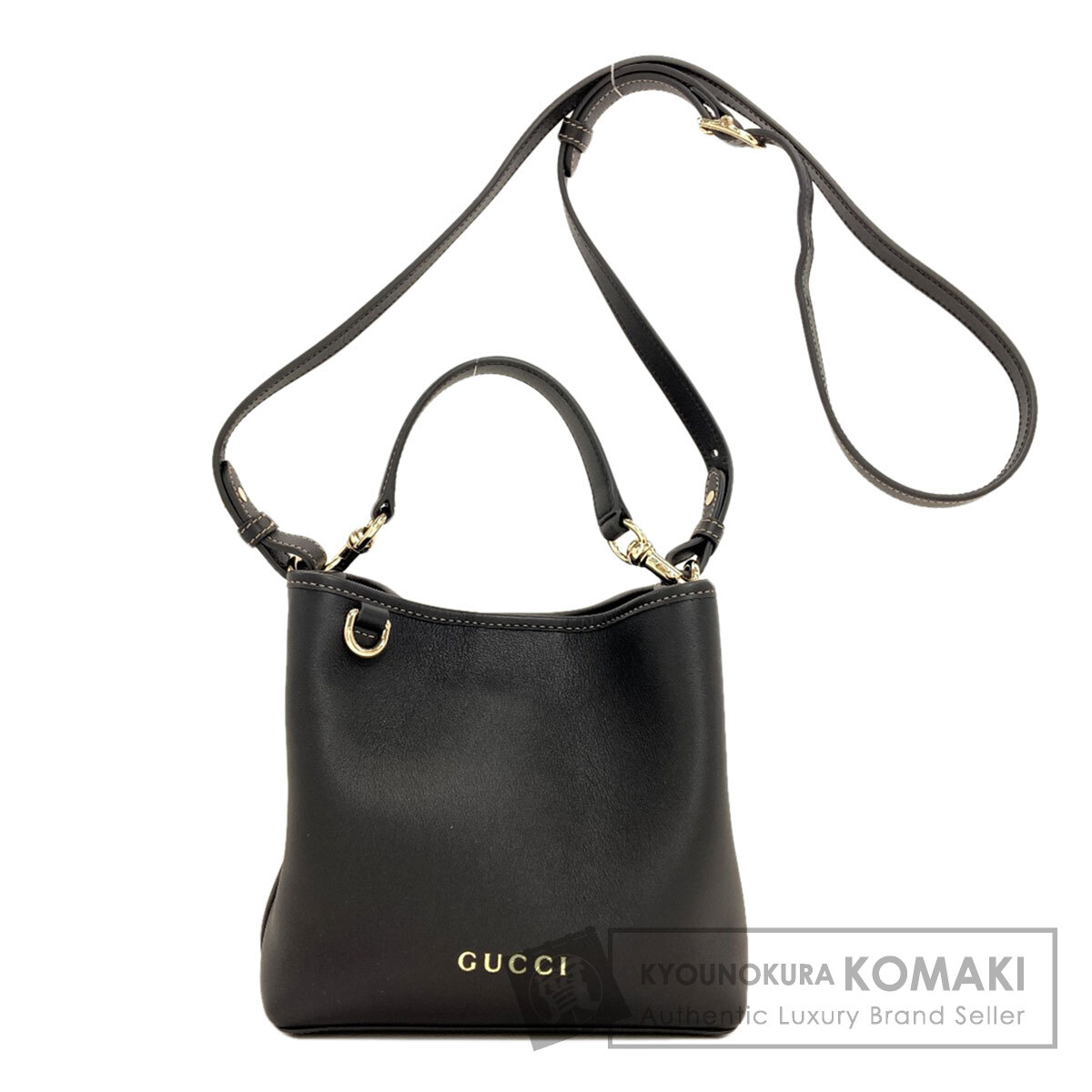 グッチ 815118 ロング肩先 スモール 井戸釣瓶御徒面子 2WAY ショルダーバッグ 子ウシ レディース 【中古】【GUCCI】