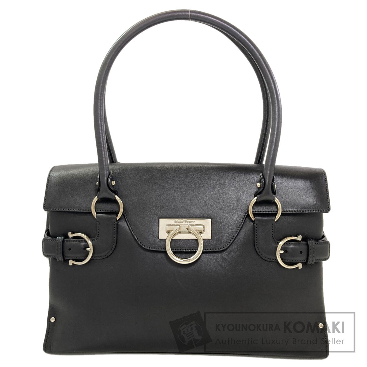 サルヴァトーレフェラガモ ガンチーニ金具 トートバッグ なめし革 レディース 【中古】【Salvatore Ferragamo】
