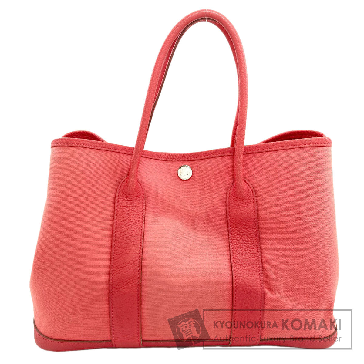 エルメス 園地寄り合いTPM しろがね色 ハンドバック トワルオフィシェ レディース 【中古】【HERMES】