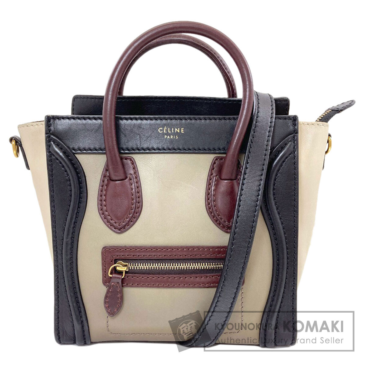 セリーヌ ラゲージ ナノ 2WAY ハンドバック 子ウシ レディース 【中古】【CELINE】