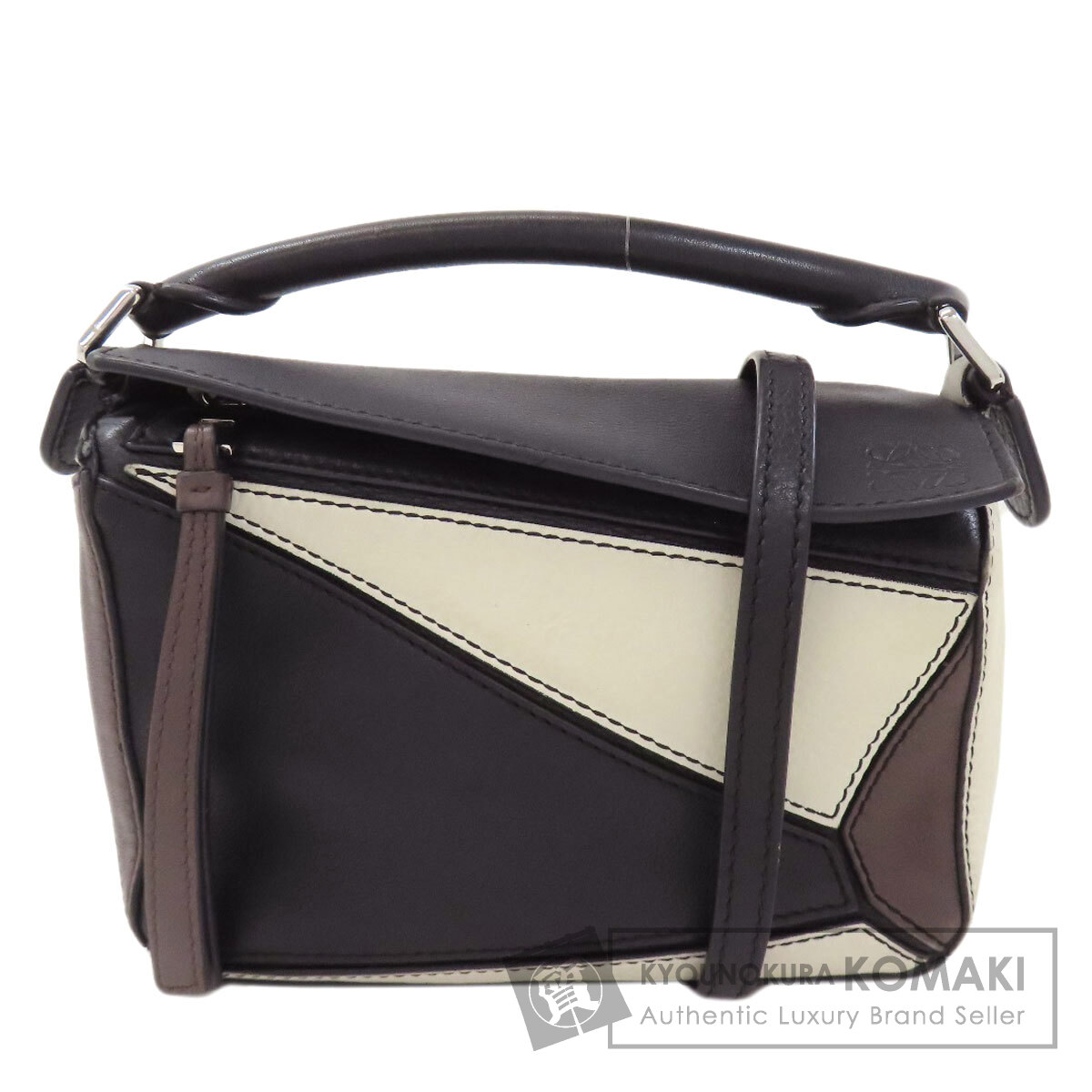 ロエベ 謎合わせ御徒面子 ミニ 2WAY ハンドバック 子ウシ レディース 【中古】【LOEWE】