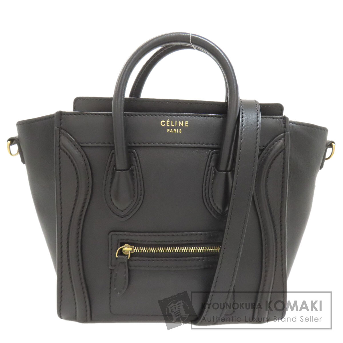セリーヌ ラゲージナノ 2WAY ハンドバック 子ウシ レディース 【中古】【CELINE】