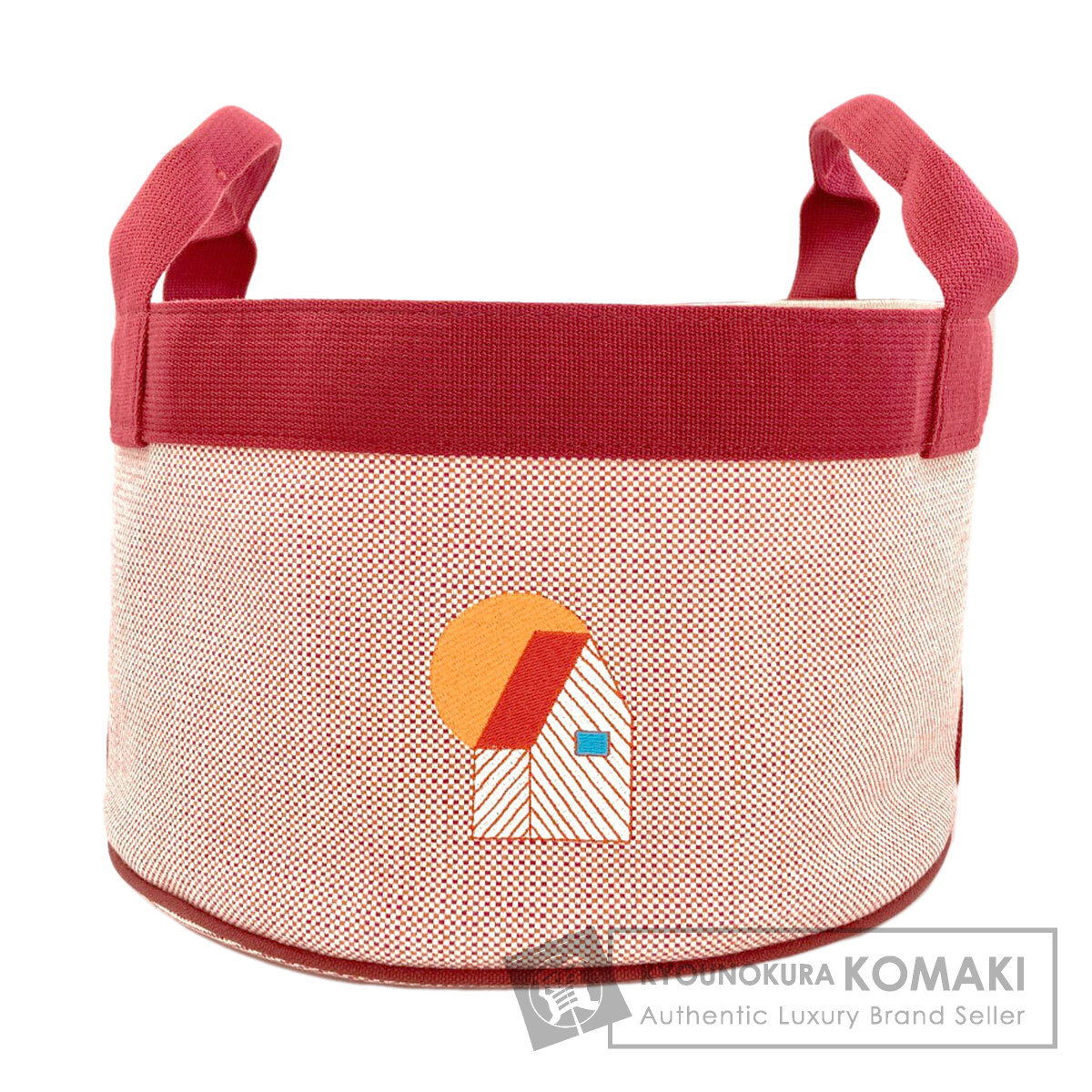 エルメス 提げ篭PM ハンドバック 綿織物 レディース 【中古】【HERMES】